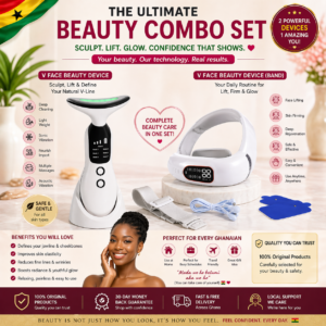 Face Slimming Combo Set – 7 Color Facial Device & V-Shape Lift Belt for Home Beauty Routine