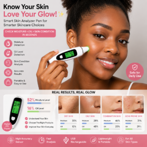Smart LED Skin Analyzer Pen – Instantly Check Moisture, Oil & Skin Health